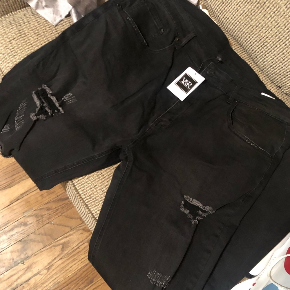 Young and reckless black distressed skinny jeans
